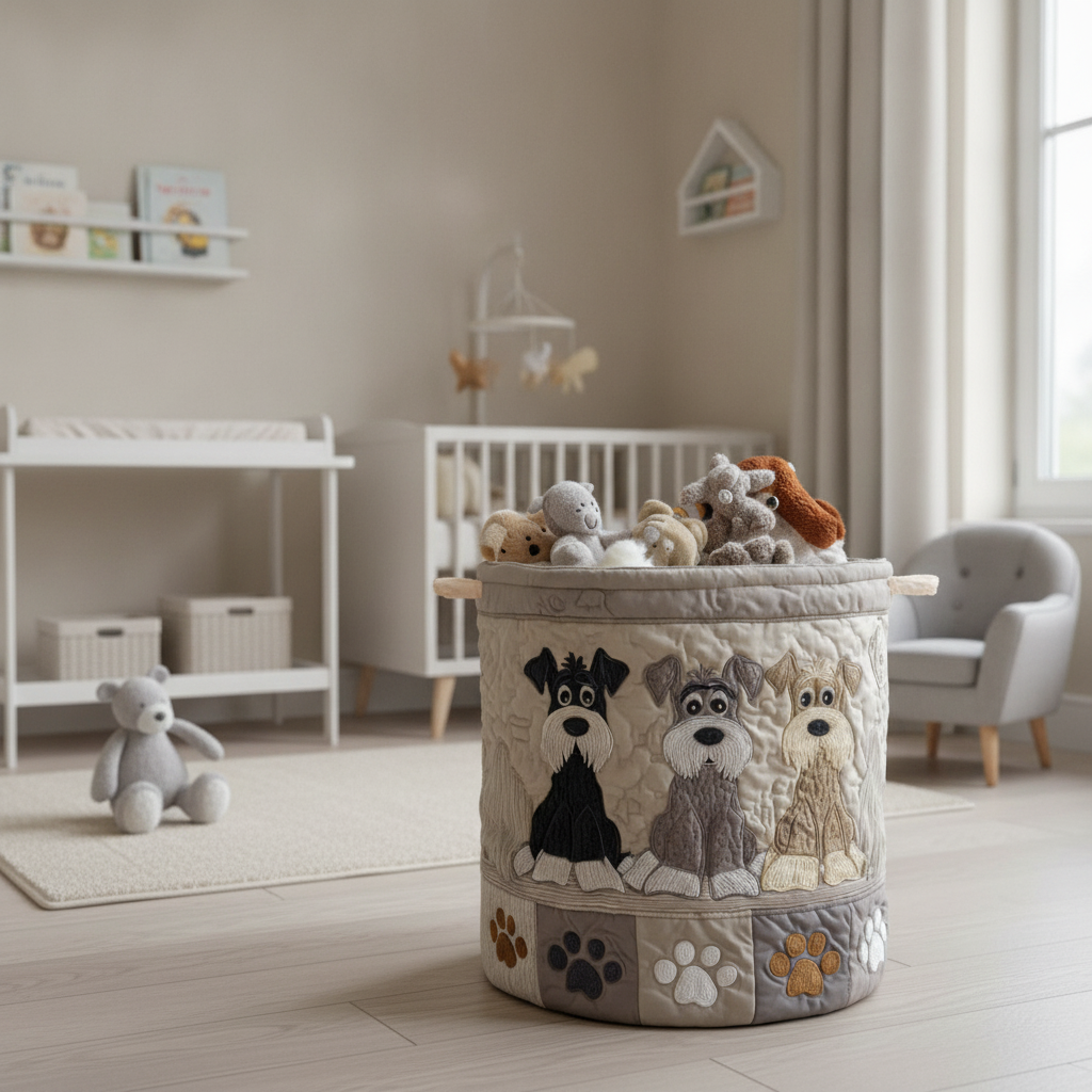 カートゥーンシュナウザー ランドリーバスケット