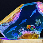 イルカの泳ぐ海底 レジンテーブルライト